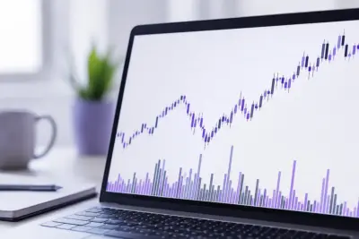 Koersgrafiek met handelsvolume voor technische analyse